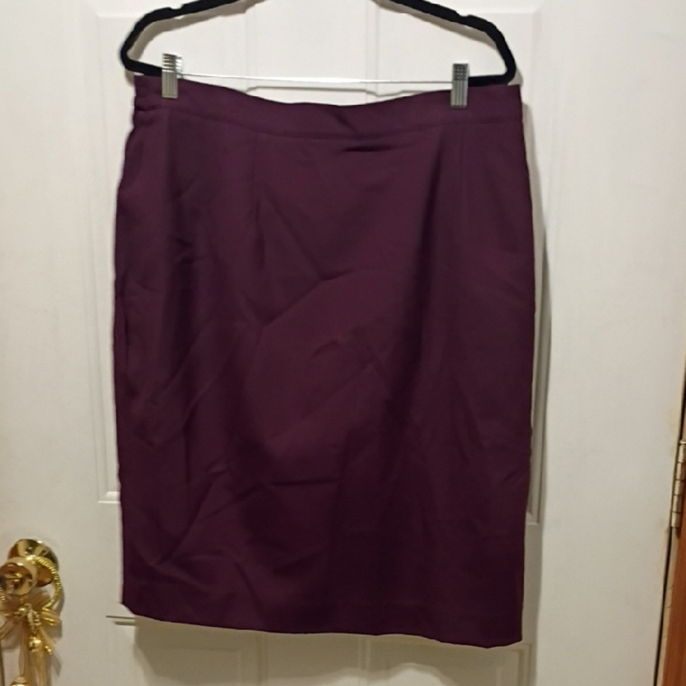 Lord & Taylor Deep Purple Pencil Skirt